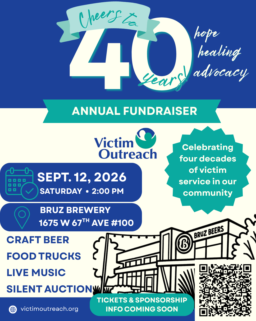 VOI 40th Anniversary Fundraiser — Cheers to 40 Years, September 12, 2026